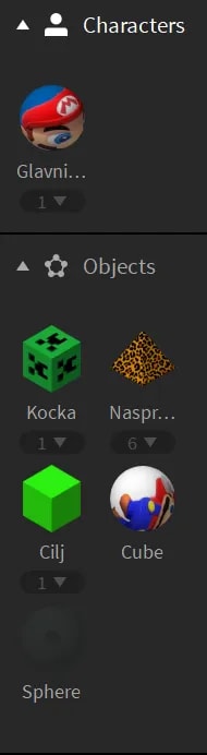 TEXT: characters-objects