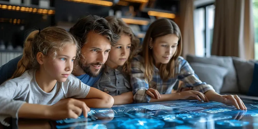 Семейството играе настолна игра